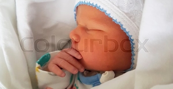 New born sweet baby girl Stock image